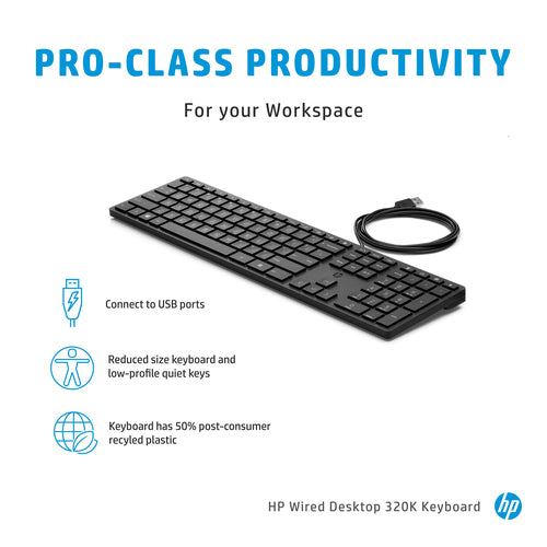 HP Wired Desktop 320K Keyboard HP Wired Desktop 320K Keyboard